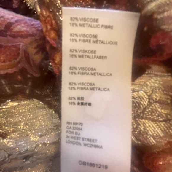 FREE PEOPLE Sheer bohemian oversized floral blouse size small gold Anthropology - Picture 11 of 11